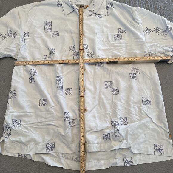 Quiksilver Silver Edition Shirt Men Large Blue Island Coastal Button Front - Picture 7 of 13